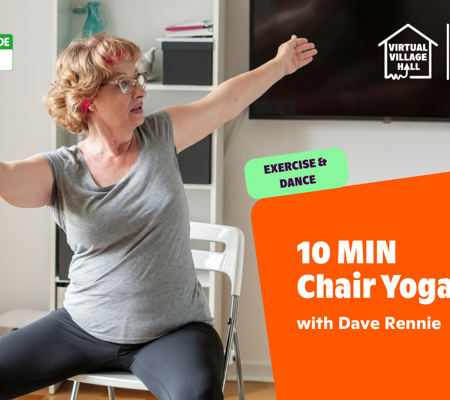 Text reads, "Mindspace Week - 10 MIN Chair Yoga with Dave Rennie" over the main image at the top of this page.