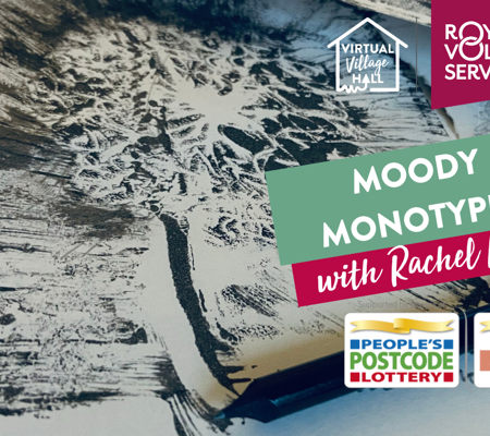 a close up of a moody monotype work with Rachel Moore