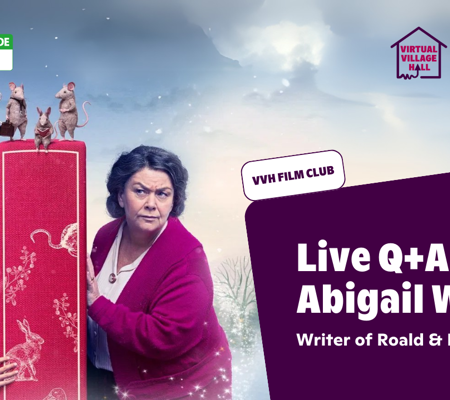 Text reads, "Live Q+A with Abigail Wilson writer of Roald and Beatrix" over the main image at the top of this page.