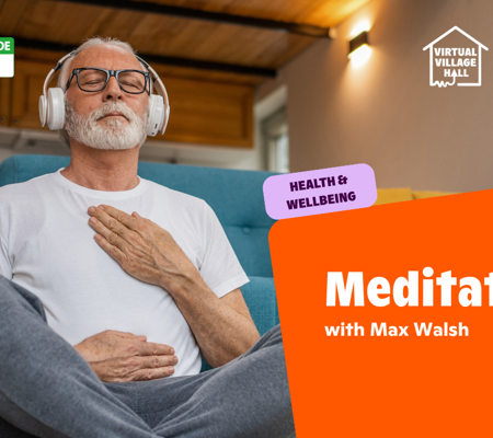 Text reads, "Meditation with Max Walsh" over the main image at the top of this page.