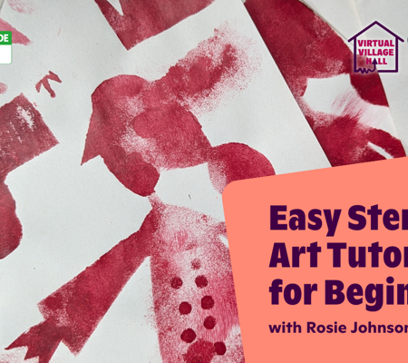 Text reads, "Easy Stencil Art Tutorial for Beginners with Rosie Johnson" over the Main Image at the top of this page.