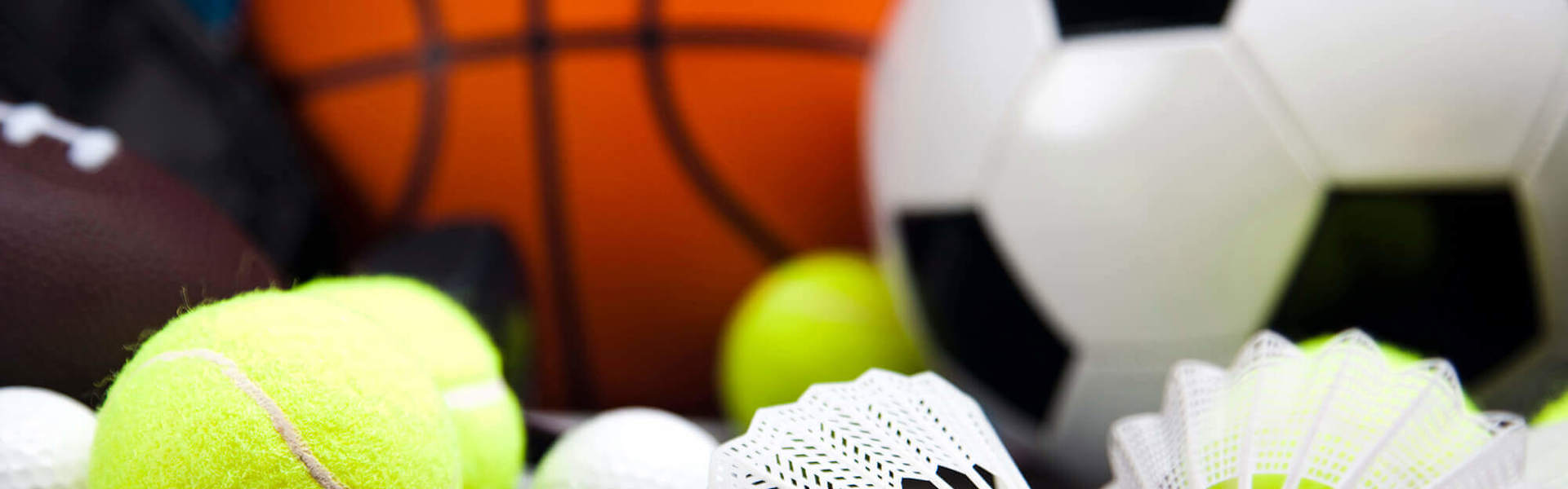 A variety of sports equipment