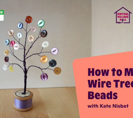 Text reads, "How To Make A Wire Tree With Beads with Kate Nisbet" over the main image at the top of this page.
