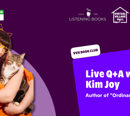 Text reads, "Live Q+A with Kim Joy Author Of Ordinary Joy" over the main image at the top of this page.