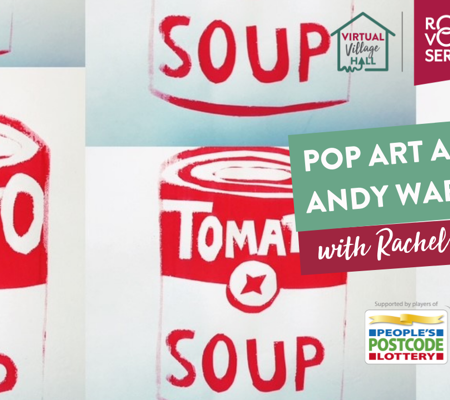 an red and white soup can Andy Warhol inspired print by Rachel Moore