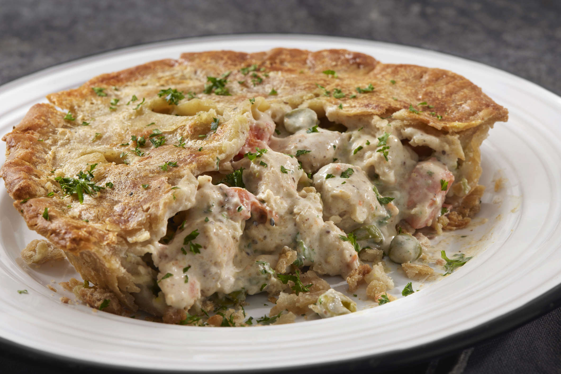 Main image: Chicken And Tarragon Pie With Flaky Homemade Pastry.