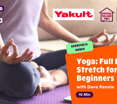 Text reads, "Yoga Full Body Stretch For Beginners with Dave Rennie - Get Moving Week" over the main image at the top of this page.