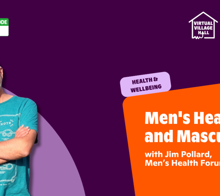 Text reads, "Men's Health And Masculinity with Jim Pollard - Men's Health Forum" with an image of Jim smiling.