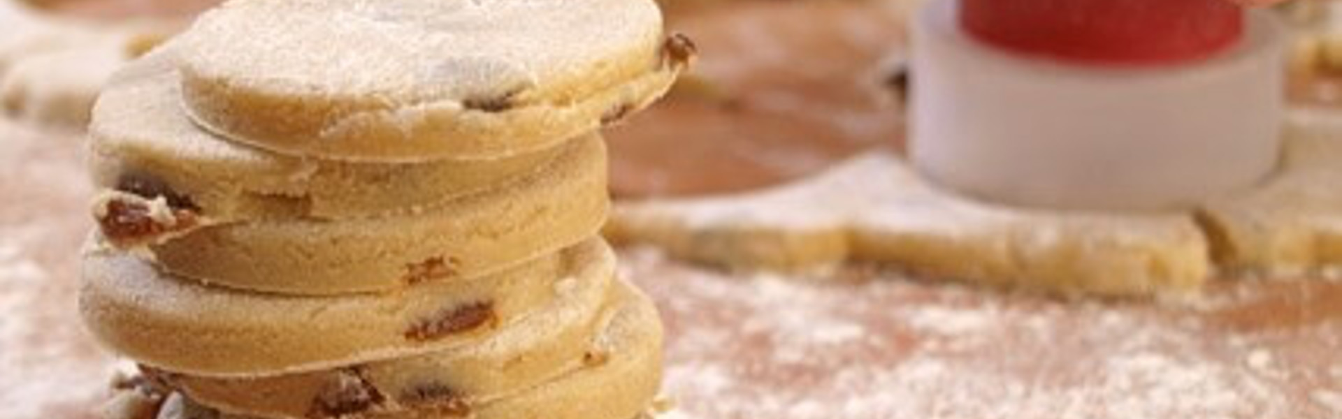 a stack of homemade welsh cakes ready to be cooked